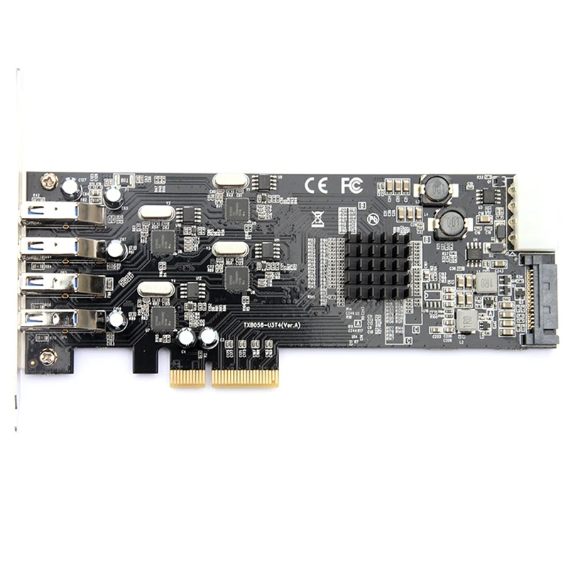 

USB 3.0 Expansion Card Independent 4-Channel USB3.0 Riser Card Full Speed 5GB/S PICE to USB3.0