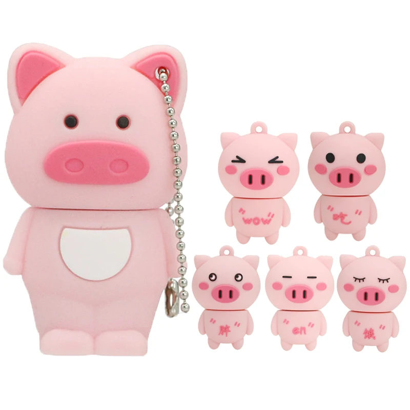

USB 2,0 новый милый маленький розовый поросенок Usb флеш-накопитель 4 Гб оперативной памяти, 16 Гб встроенной памяти, 32 ГБ, 64 ГБ, 256 ГБ флеш-накопитель большой USB, Usb флэш-накопитель подарки