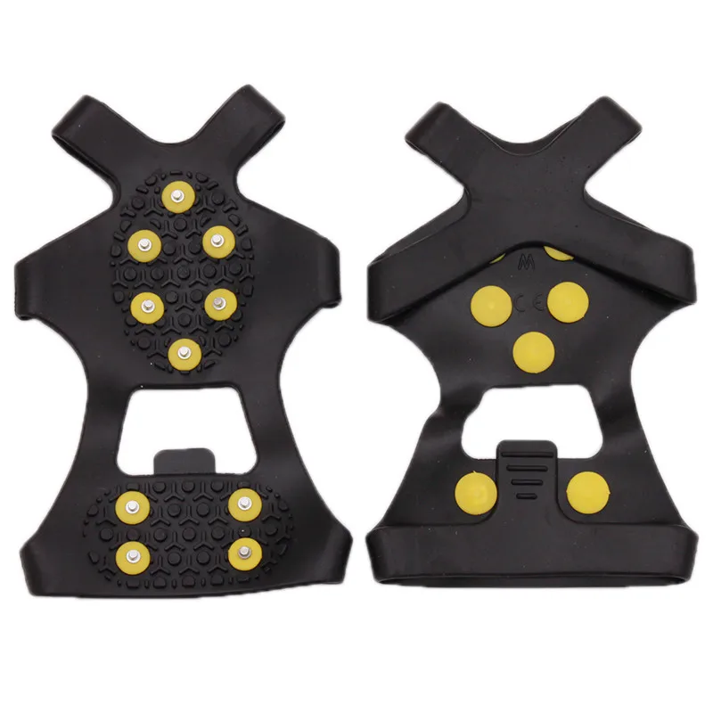 

Уличная спортивная обувь покрывает 10 шпильки зубы альпинизма накладка против скольжения на льду кошки покрывает зимние скалолазание безопасности Нескользящие кошки