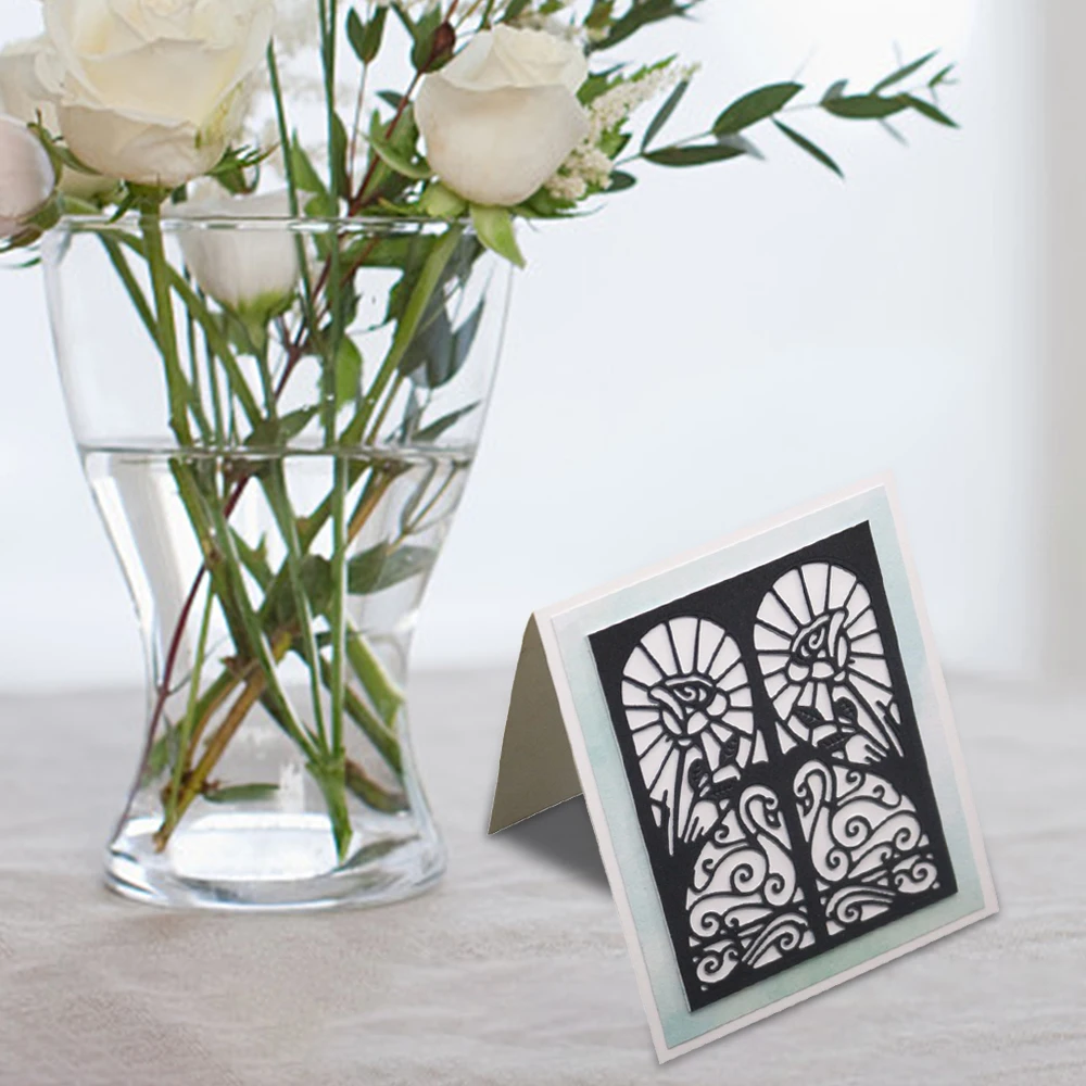 Роза дверь резки штампы фоновая рамка металл ремесло высечки для бумага