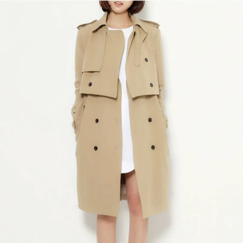 

Spring New 2020 Women Fashion elegant Slim matching belt double-breasted slim trench coat