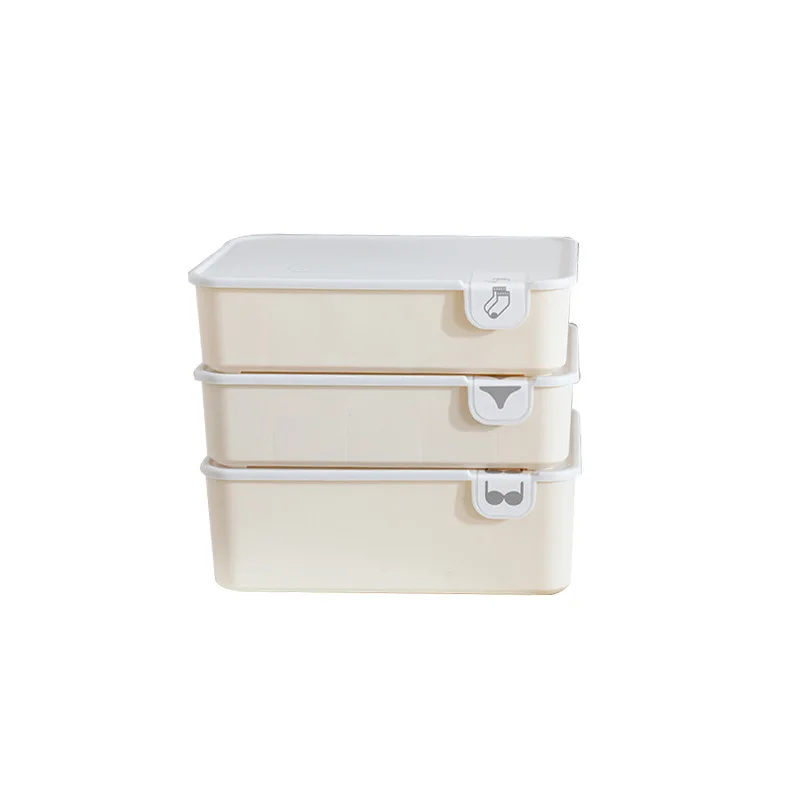 Household Plastic Underwear Storage Box with Mark Compartment Closet Organizer Cover for Socks pf92515 | Дом и сад