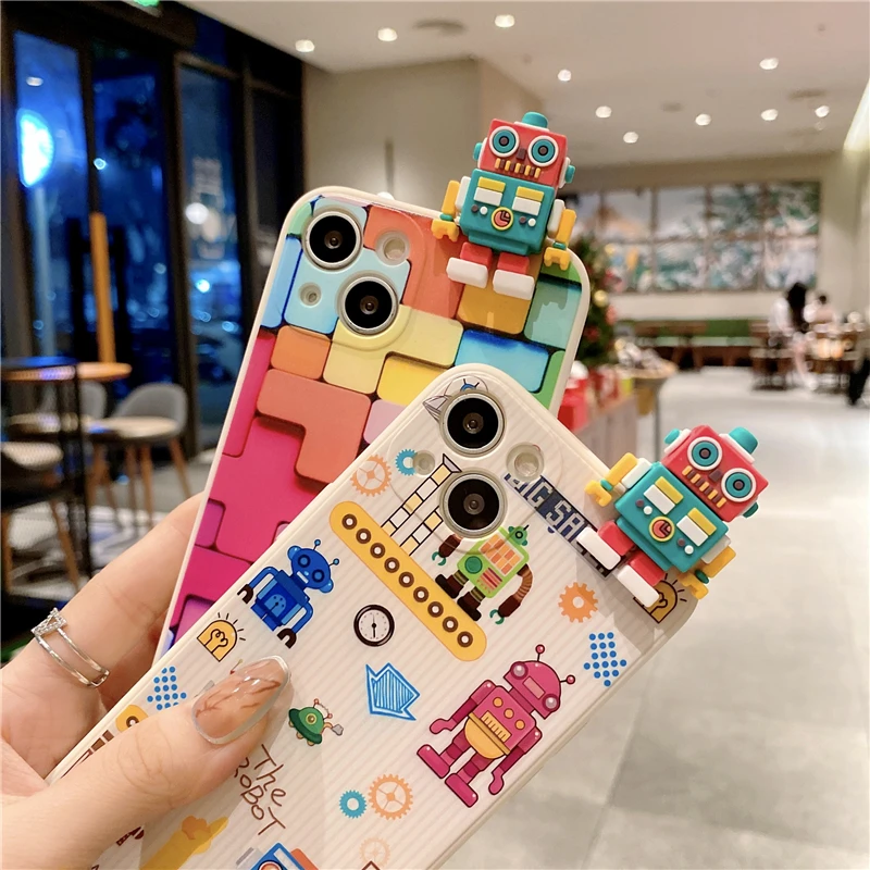 Мультяшный чехол для IPhone 12 13 11 Pro Mini XS Max XR X 7 8 10 6 6S Plus SE 2020 IPone13 мягкий ТПУ 3D телефона