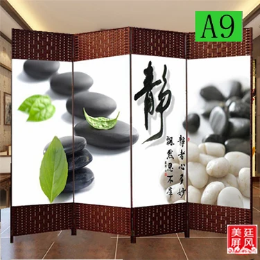 Складной и складной экран для гостиной Простая Офисная ткань из массива дерева с