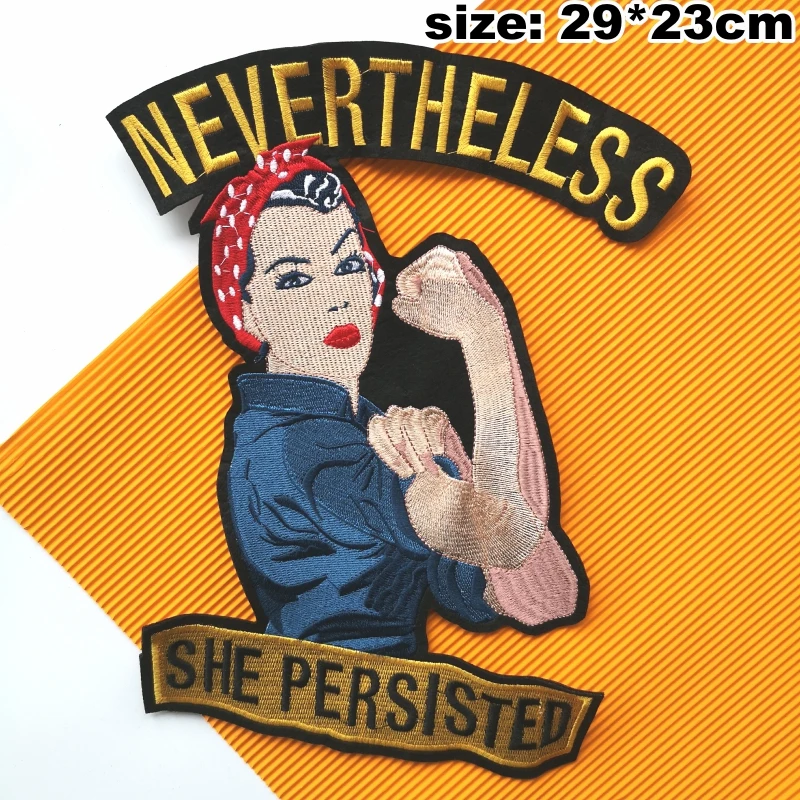 Вышитая большая женская нашивка на лицо для куртки буквы женщин и девочек Значки