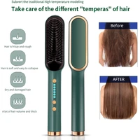professional multifunctional hair straightener brush electric straightening beard comb fast heating curler beauty hair care tool