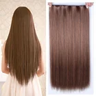 Allaosify 60 см 5 заколок для наращивания волос термостойкие Шиньоны Длинные прямые прически синтетические на заколке серые волосы