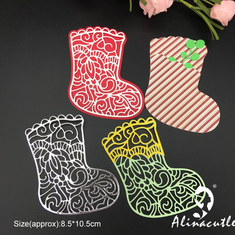 Die Cut Metal Cutting Dies Christmas Sock Scrapbooking Album Papercraft Handmade Card Stencil Cutter Punch Die Alinacutle