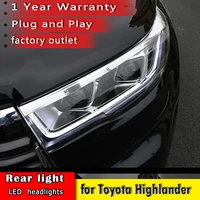 car styling 2015 for toyota highlander headlights for highlander head lamp angel eye led drl front light bi xenon lens xenon