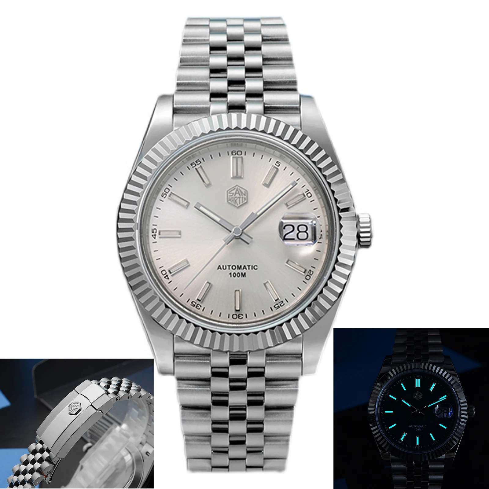 

San Martin Retro Business Luxury Men Watches Sapphire Crystal Carving Bezel Automatic Stainless Steel Custom Watch for Men Male