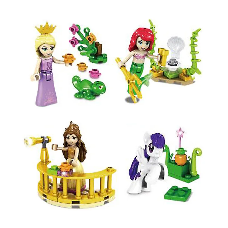 Sy686 8 шт./компл. куклы для девочек фигурки Эльза Принцесса строительные блоки