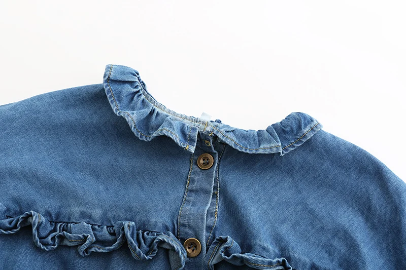 Abardsion осенне-зимнее джинсовое платье для женщин синие джинсы Midi рубашка платье Мода Ruched Ruffles длинный рукав кнопка Vestidos