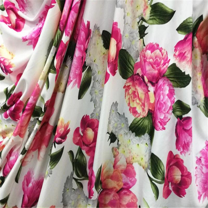 Эластичная ткань с цветочным принтом пиона 2020 высококачественная сделай сам