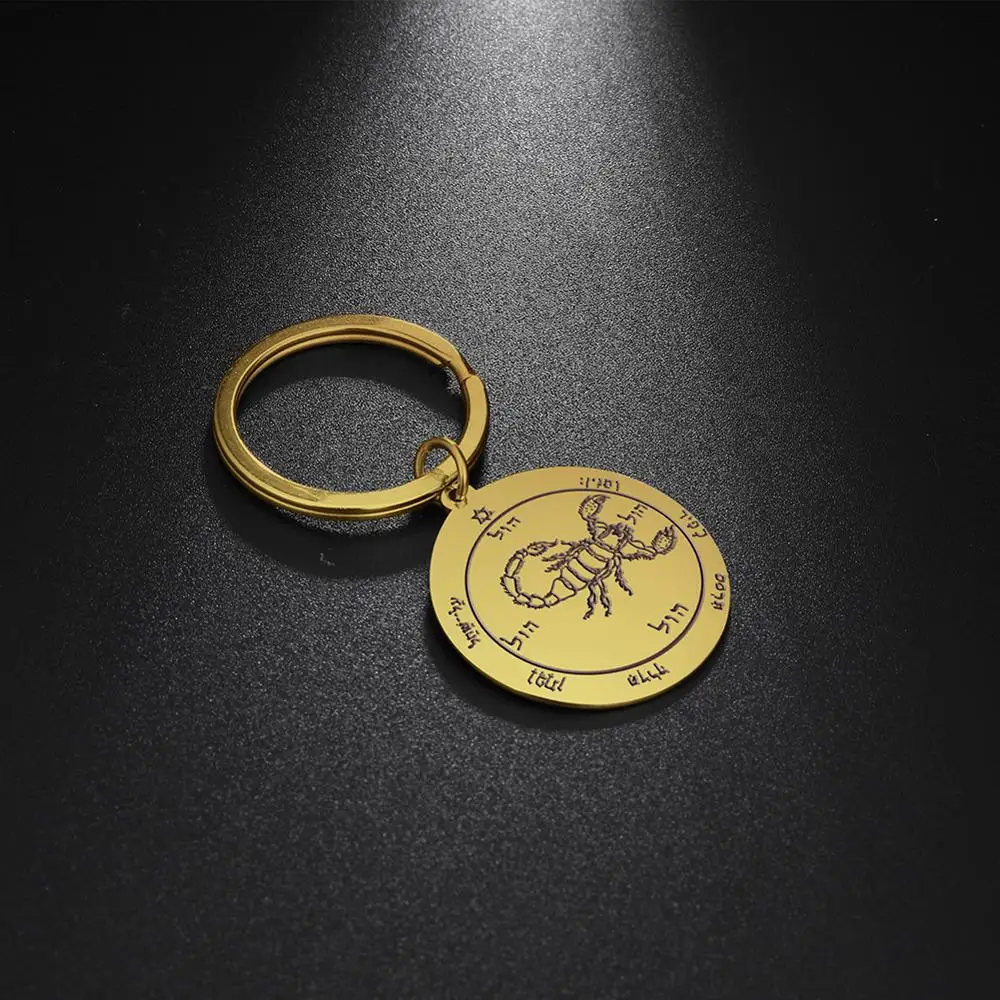 LIKGREAT брелок из нержавеющей стали для женщин и мужчин Скорпион Соломон круглая