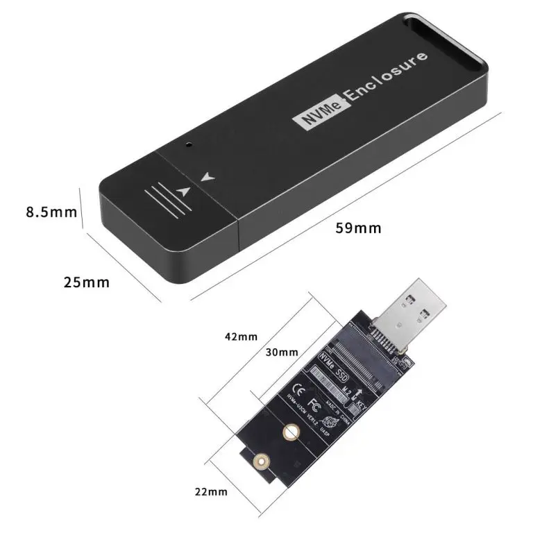 M.2 PCIe SSD   USB 1000 Type-A Gen 2 M.2