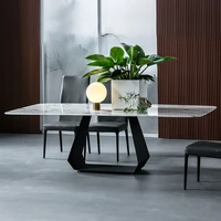 2020 small department modern recetanger marble dining table set furniture