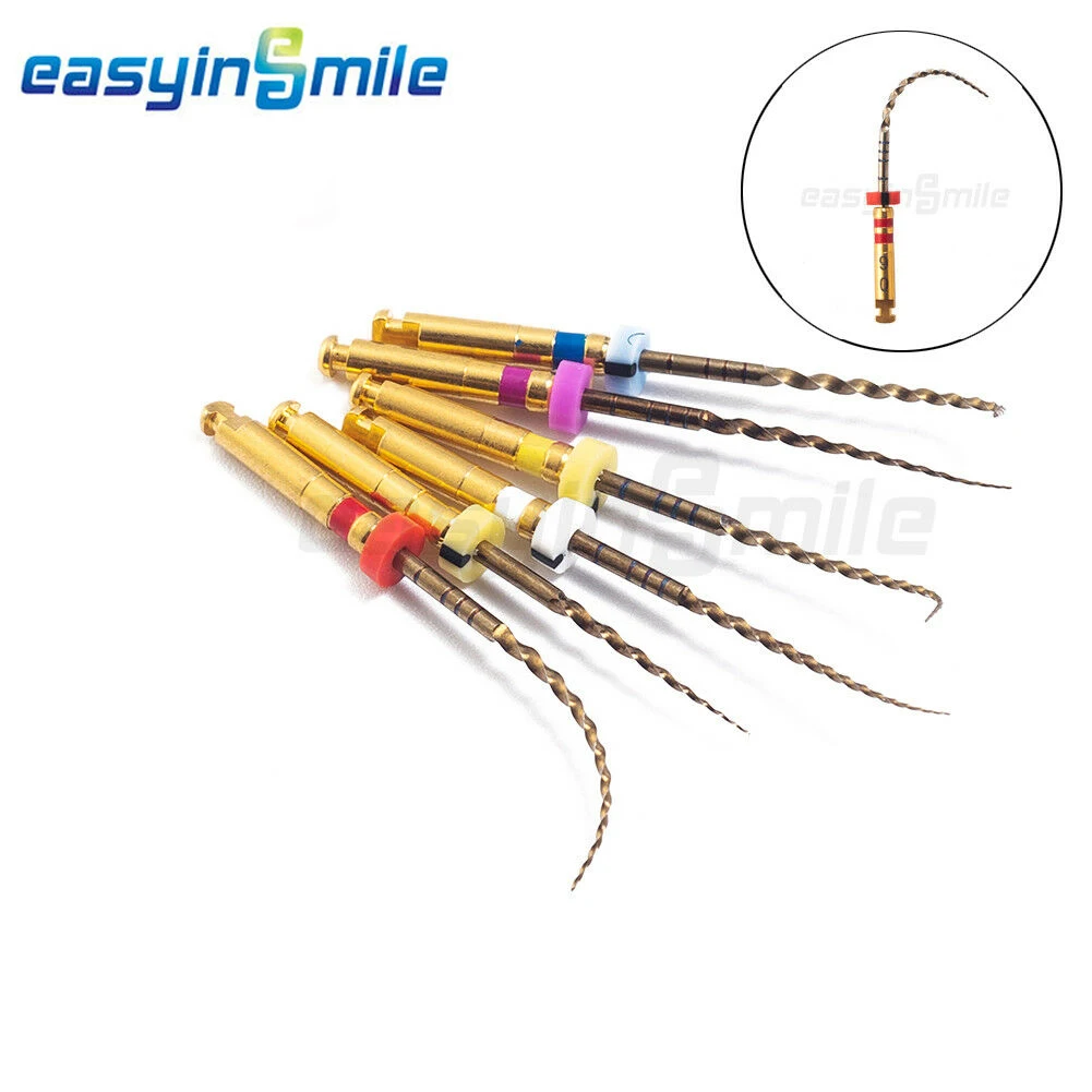EASYINSMILE Dental Rotary X-Pro Gold Taper Files Endodontic NITI Needle Tips SX-F3 Assorted 21/25/31mm for Dentistry Root Canal