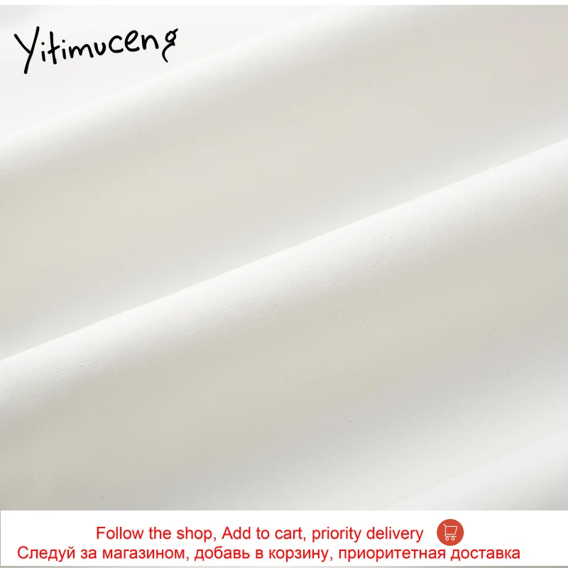 

Yitimuceng White Blouse Women Button Up Shirts Turn-down Collar Long Sleeve Straight 2021 Spring Summer Korean Fashion New Tops