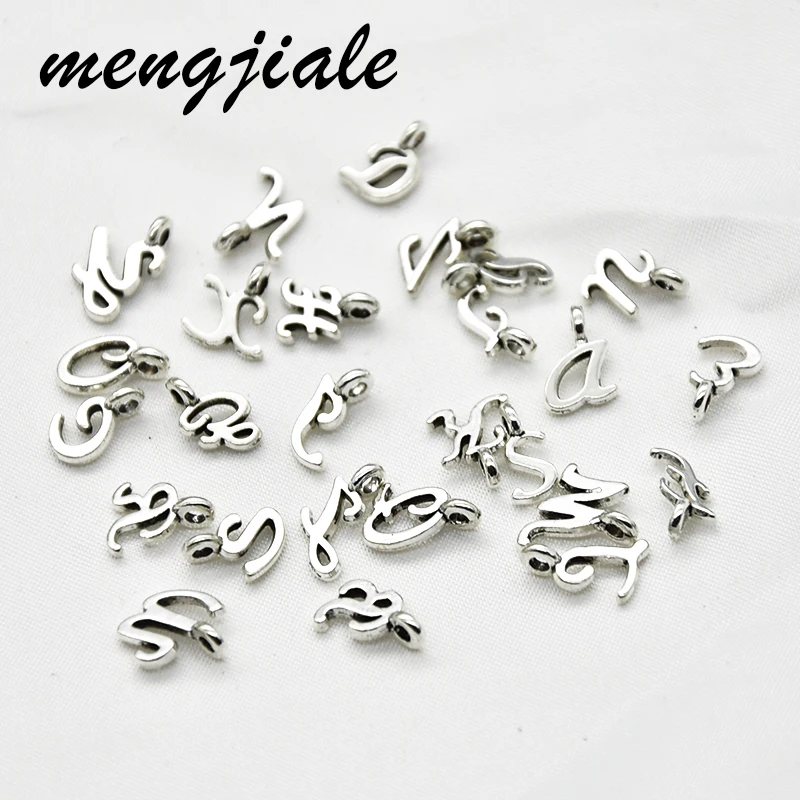

26pcs Antique Silver Europe A-Z Mini Letter Charms Alloy Metal Alphabet Pendants For DIY Handemade Jewelry Accessories Making
