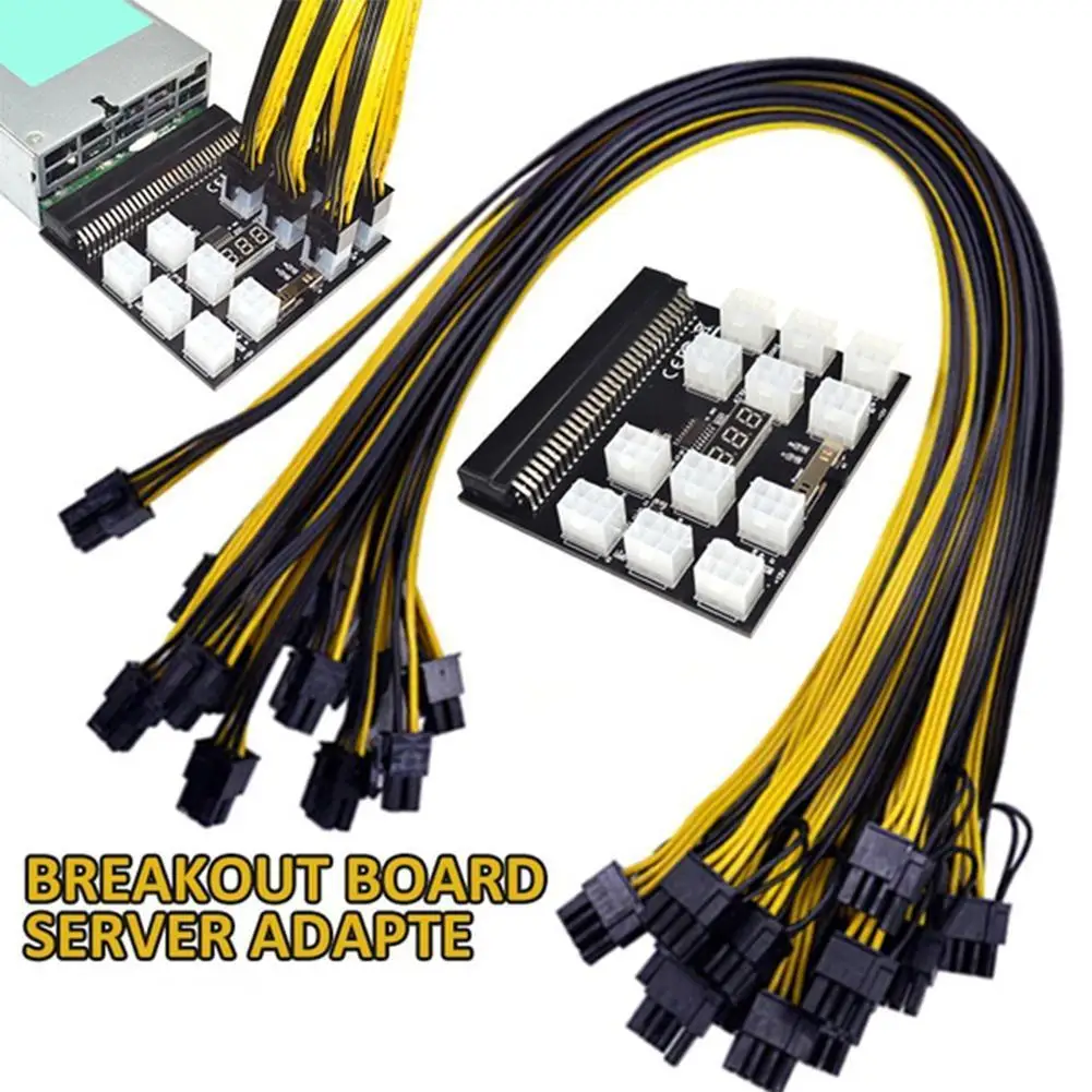

12V Power Supply For HP DPS-1200FB PS-2751-5Q HSTSN-PL12 Tested Mining Power W Breakout Board Cable 12/17 Port 4PIN