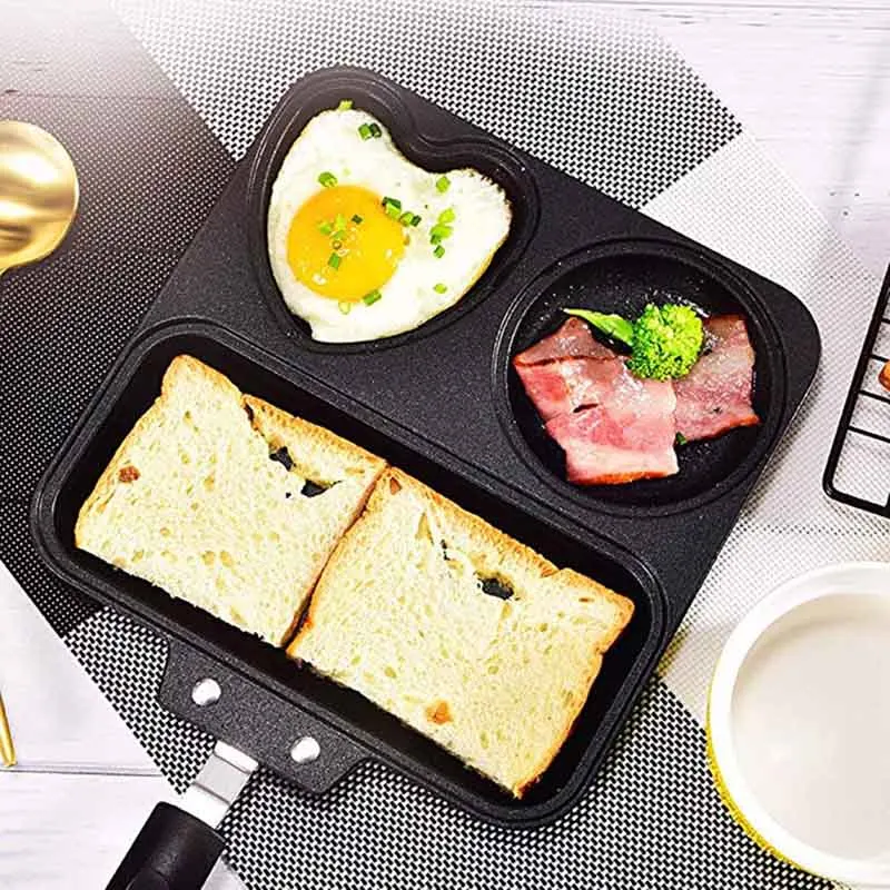 TEENRA 3 отверстия любовь форма жареная сковорода антипригарный стейк алюминиевый