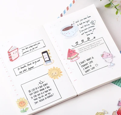 

34PCS Cute expression Stickers Crafts And Scrapbooking stickers book Student label Decorative sticker kids toys