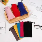 Однотонная сумка для очков, мягкая Портативная сумка из искусственной ткани, 8 цветов, аксессуары для очков