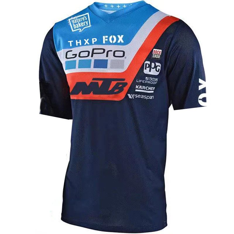 

2021 Motorcycle Mountain Bike Team Downhill Jersey MTB Offroad DH MX Bicycle Locomotive Shirt Cross Country Mountain Bike Jersey