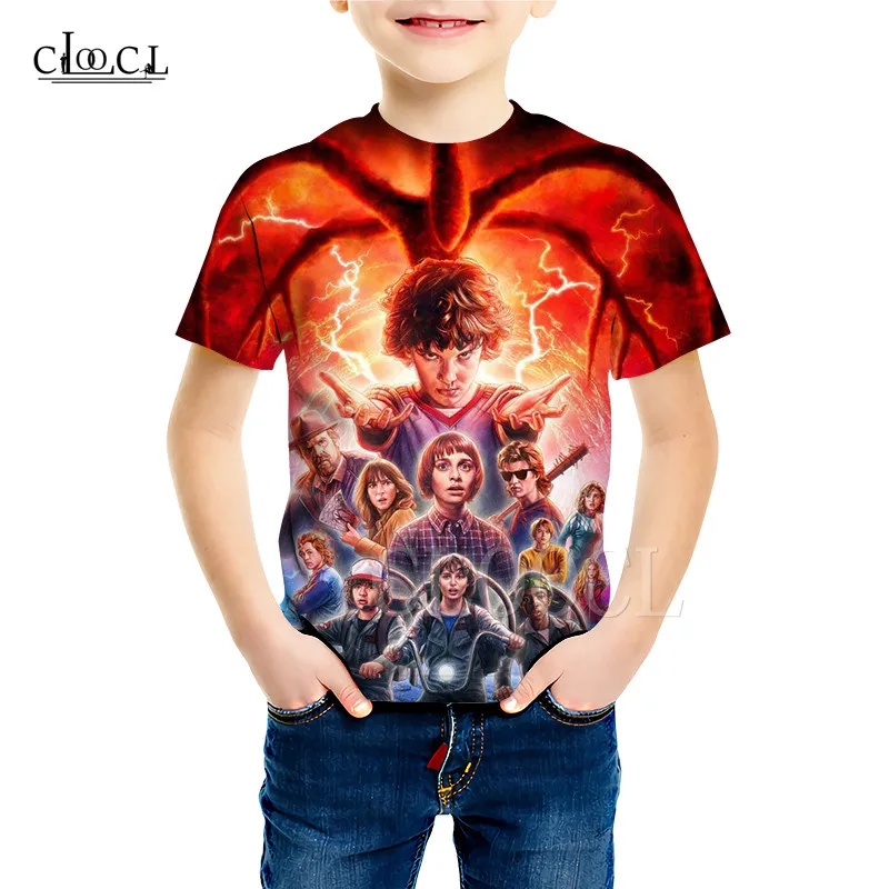 Футболки для всей семьи с надписью Stranger Things классический свитшот 3D принтом