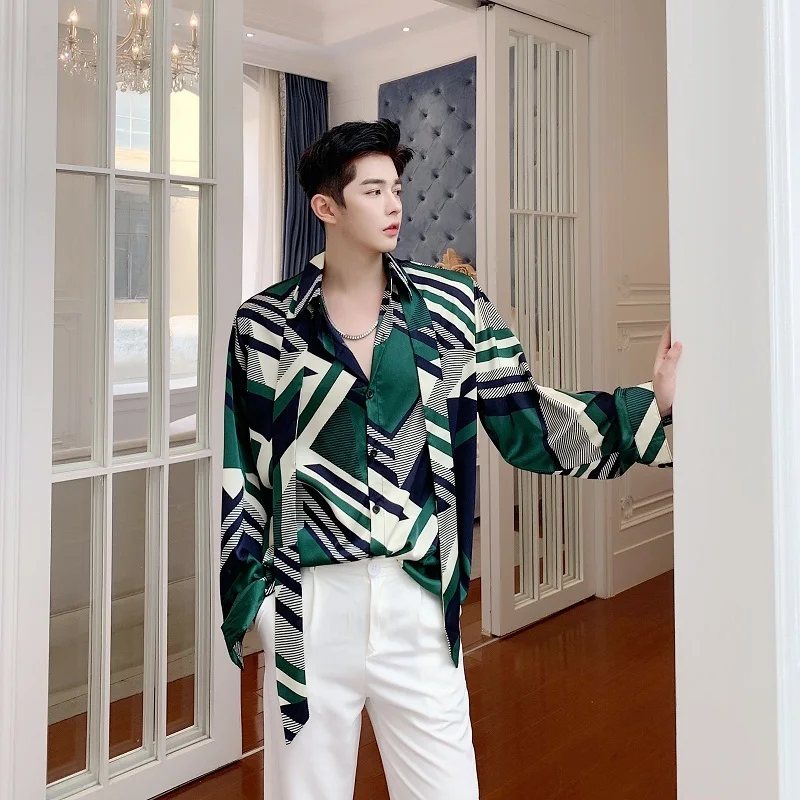 Новинка весна-осень 2020 самодельная Свободная рубашка Yara с геометрическим