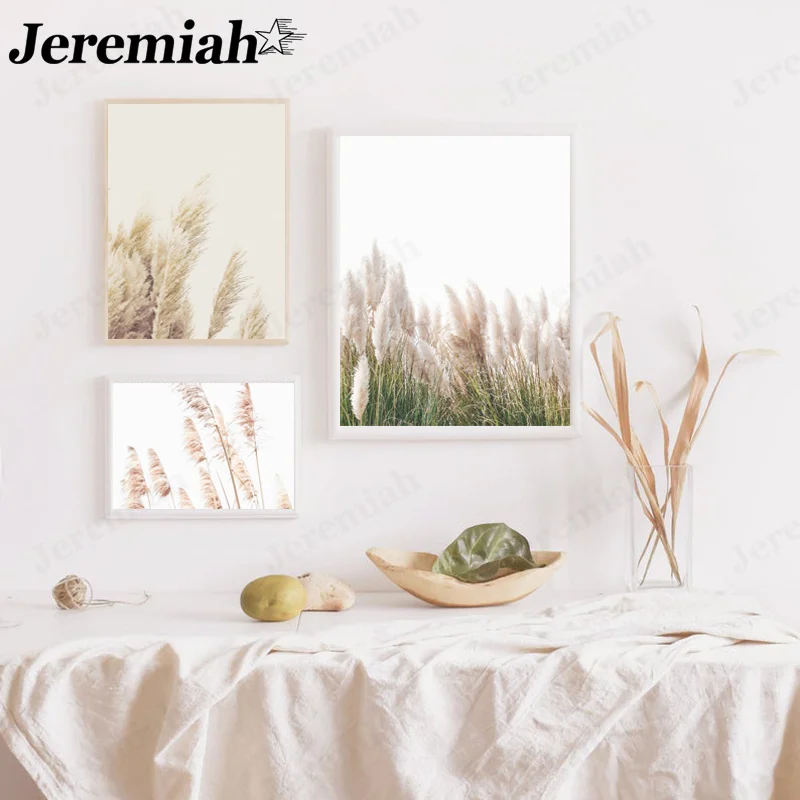 

Modern Minimalist Natural Plant Canvas Poster South American Prairie Grass Hay Painting Wall Art Nordic Furniture Room Decor