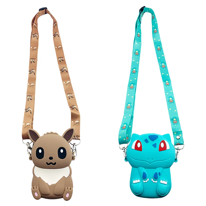 Оригинальный силиконовый кошелек для монет Pokemon Pikachu Eevee мультяшная сумка