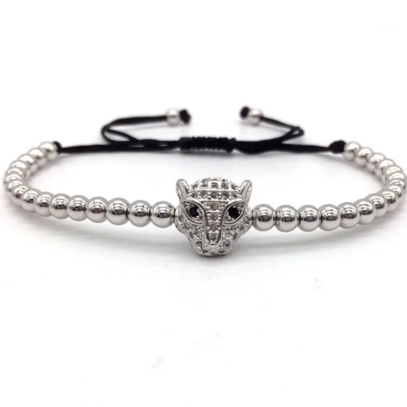 Модный браслет с шармами в виде головы леопарда 2020 мужской роскошный