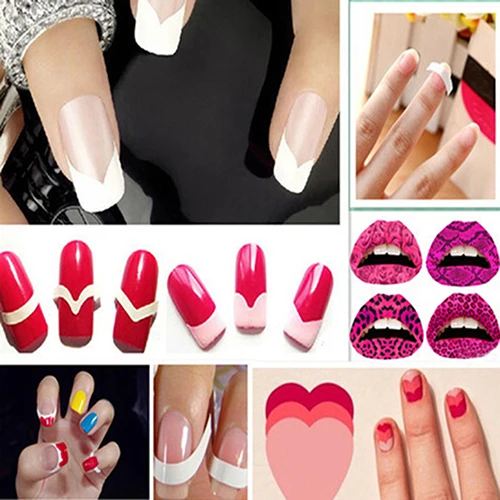 18 упаковок французский трафарет для дизайна ногтей форма бахрома руководство