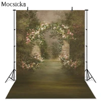mocsicka retro garden oil painting abstract photography backdrop spring flowers child portrait photo background studio photocall
