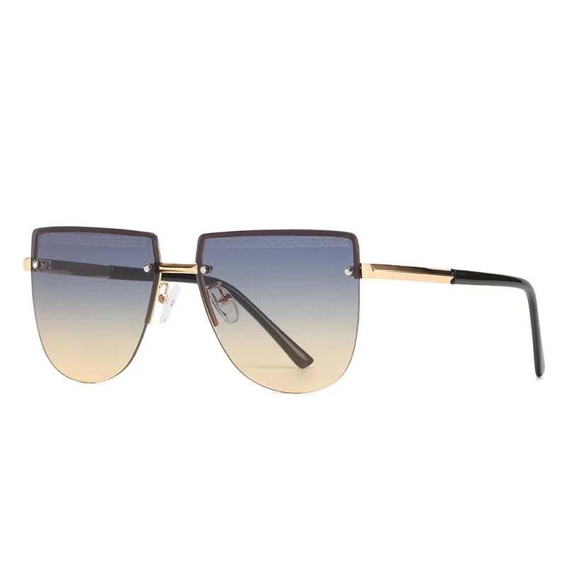 

Fashion Rimless Sunglasses Woman Glasses Vintage Acrylic Frame Sunglass Eyeglasses Female Gradient Shades UV400 Oculos De Sol