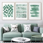 Современная Картина на холсте зеленая абстрактная Печать большая картина на стену трава зеленая акварель скандинавские постеры для гостиной домашний декор