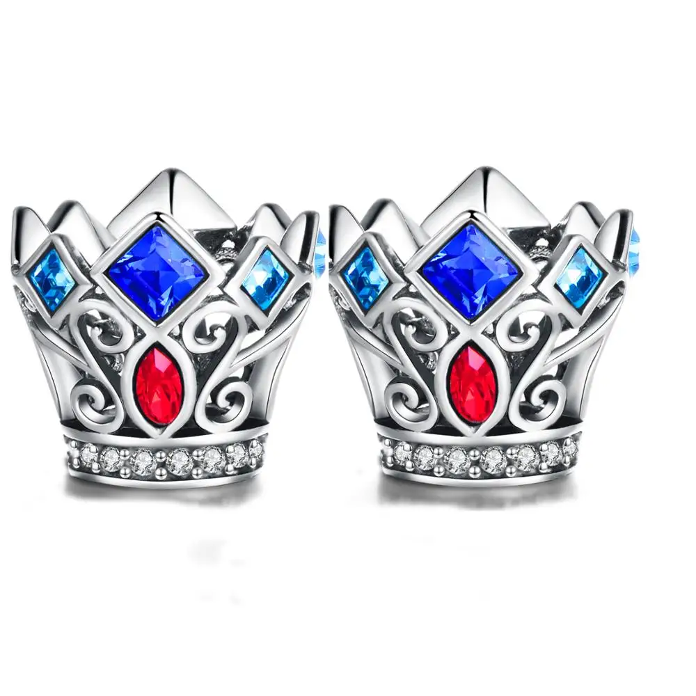 2 шт./лот подвески с Королевской короной из бисера стерлингового серебра 925 пробы