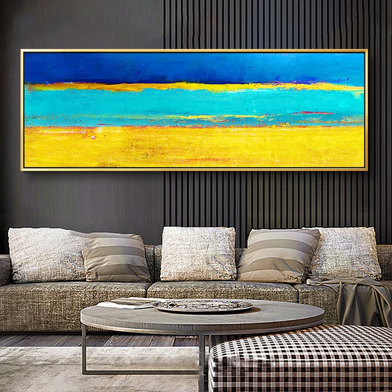 

Large Wall Art Painting Canvas Art Blue And Gold Wall Art Living Room Painting Minimal Art For Modern Home Art Home Decor