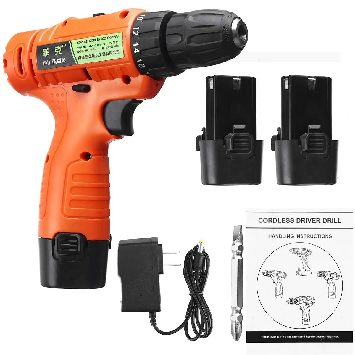 

Electric Drill Cordless Screwdriver Lithium Battery Mini Drill Cordless Screwdriver Power Tools Cordless Drill 2 Battery