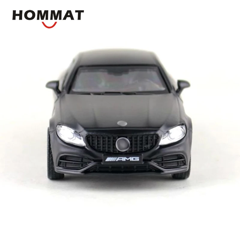 HOMMAT 1:36 матовый черный C63 S AMG Coupe литый под давлением игрушечный автомобиль модель