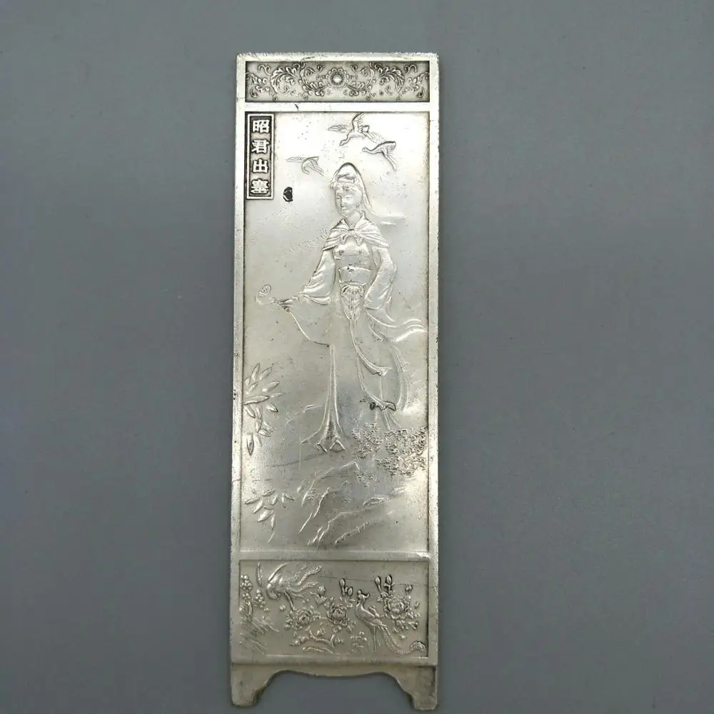 Китайский Старый тибетский серебряный рельефный классический фотографический