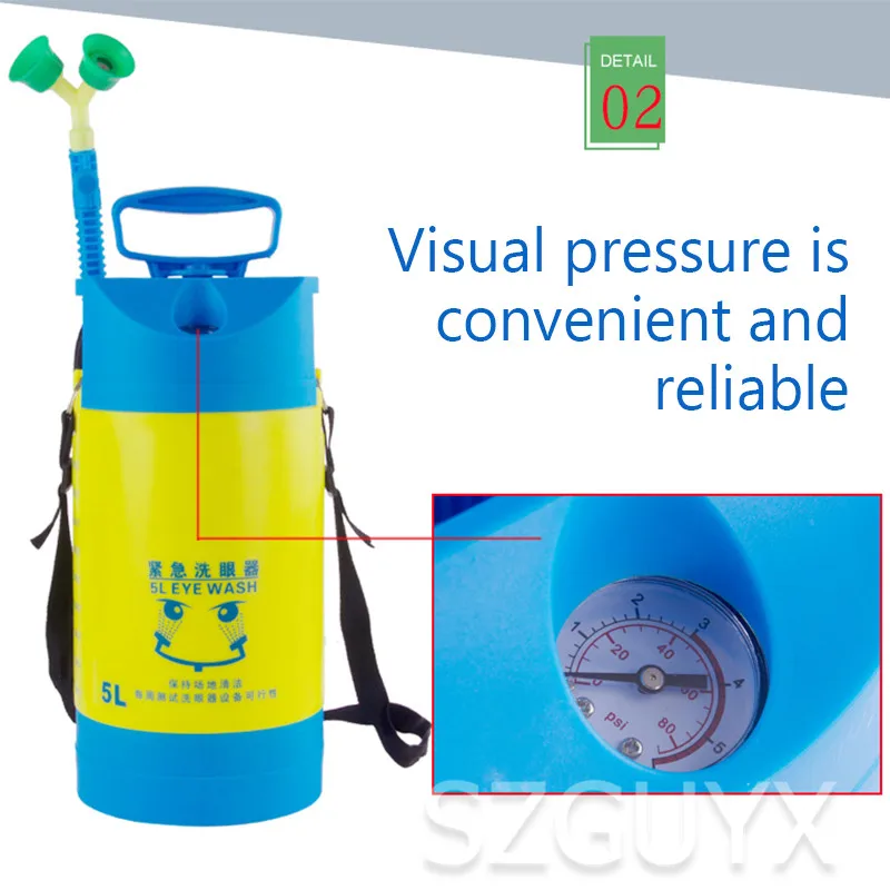 5 л аварийный привлекательный двухпортовый мобильный порт для глазной стирки