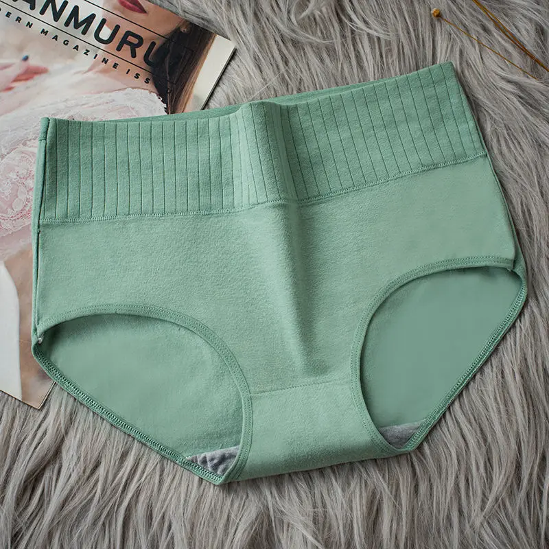 

4pcs/set Panties Women's High Waist Cotton Underwear Breathable Briefs Sexy Lingerie Female Solid Color Underpants