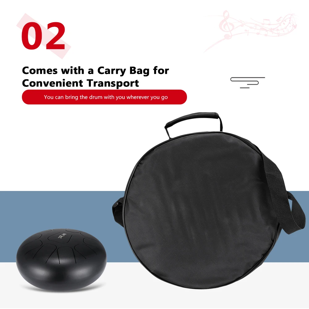 12 дюймов Мини 11 тон сталь язык Профессиональный ударный барабан Handpan инструмент с барабаном для музыкальных терапевтов