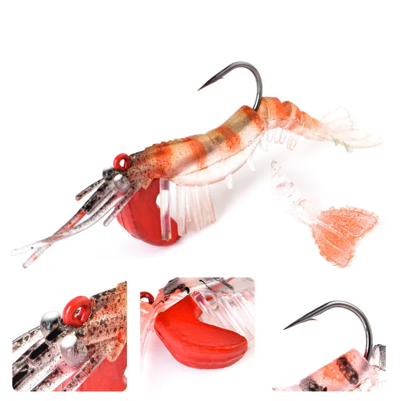 

1pcs 7CM 10CM High Simulation Luya Soft Bait With Hook Fake Shrimp Bionic Shi Hang Shrimp Lure Bait