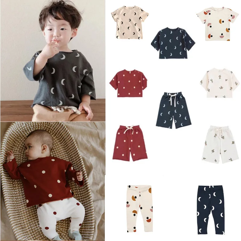 

Kids T-shirts OZ Brand 2021 Spring Summer New Design Boys Girls Fashion Dot Print Pants Baby Child Cotton Cute Outfits Clothes