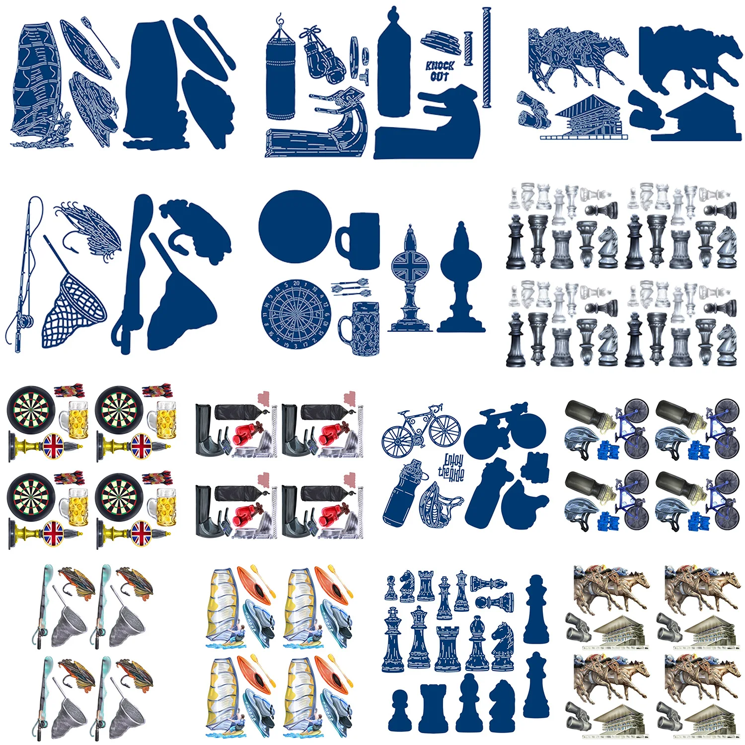 

Metal Cutting Dies DIY Scrapbooking Photo Album Decor Craft Sport Events Color Paper for New Year Christmas Decor