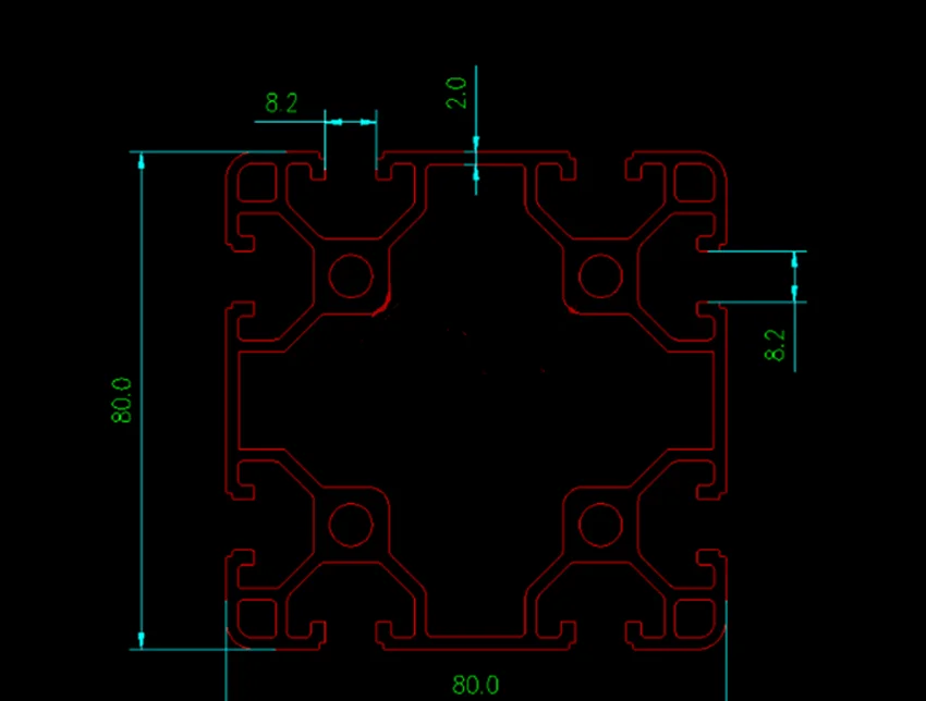 1 шт. Акция Европейский стандарт 8080 экструдированный светильник вой профиль