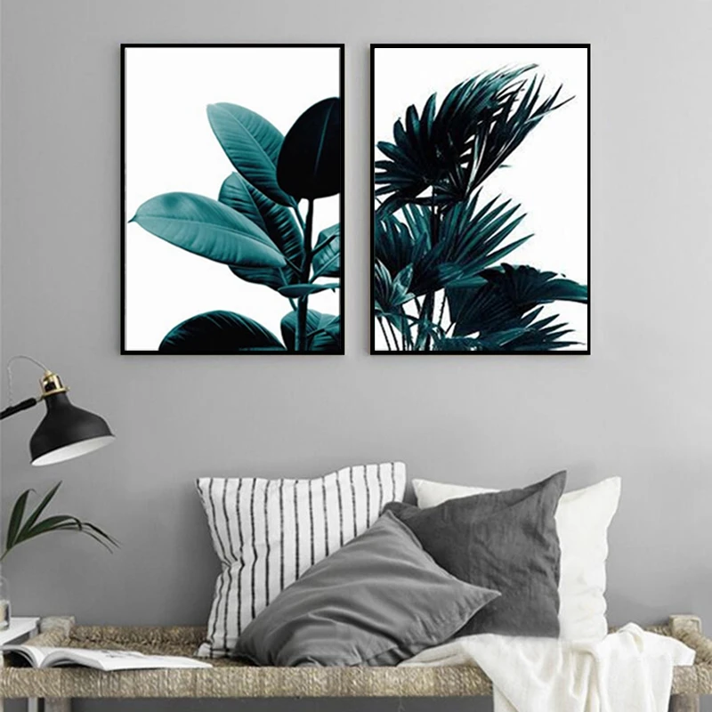 Новинка 2 шт./компл. креативный зеленый Растительный холст художественный принт